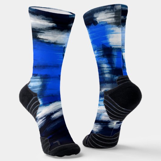 Blau und Weiß abstrakt Socken (Gewinkelt)