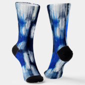 Blau und Weiß abstrakt Socken (Gewinkelt)