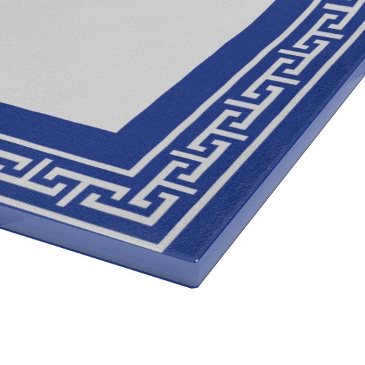 Blau und weiß an der griechischen Grenze Schneidebrett (Ecke)