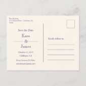 Blau und Weiß Ankündigungspostkarte (Rückseite)