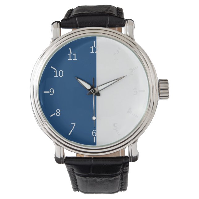 Blau und Weiß Armbanduhr (Vorderseite)