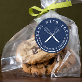 Blau und Weiß aus der Küche mit Liebe Runder Aufkleber