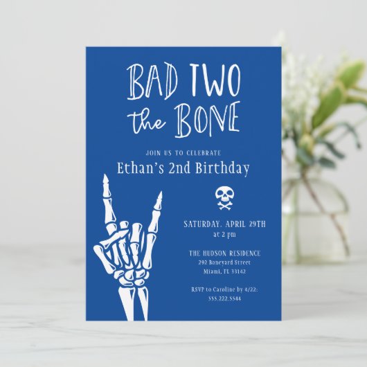 Blau und Weiß Bad Two das zweitgrößte Party der We Einladung (Stehend Vorderseite)