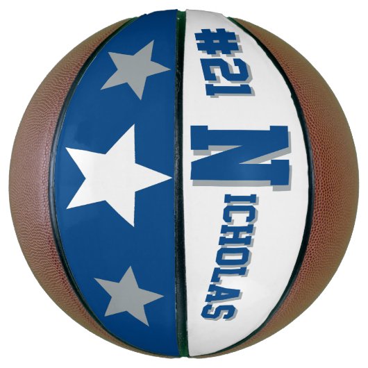 Blau und Weiß Basketball (Vertikal)