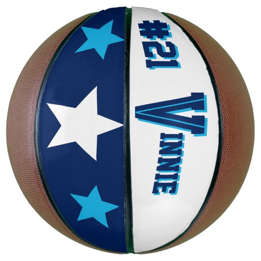 Blau und Weiß Basketball (Vertikal)