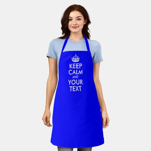 Blau und Weiß Behaltend Ruhe und Ihr Text Schürze (Getragen)
