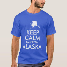 Blau und Weiß Behielt Ruhe ich bin aus Alaska T-Shirt