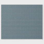 Blau und Weiß bemalte Blumengestaltung Geschenkpapier (Flach)
