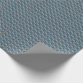 Blau und Weiß bemalte Blumengestaltung Geschenkpapier (Ecke)