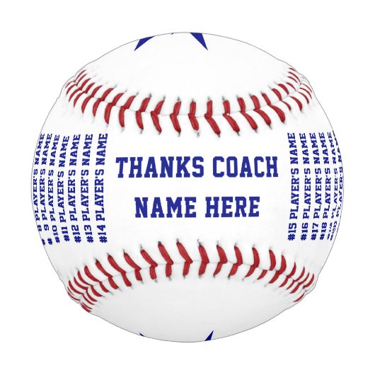 Blau und Weiß, beste Baseballcoach-Geschenke, Foto Baseball (Rückseite)