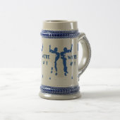 BLAU UND WEISS BIERGLAS (VorderseiteRechts)
