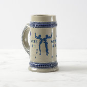 BLAU UND WEISS BIERGLAS (Vorderseite Links)