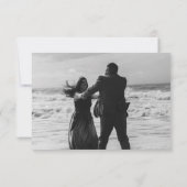 Blau und Weiß bläserfarben RSVP Karte (Rückseite)