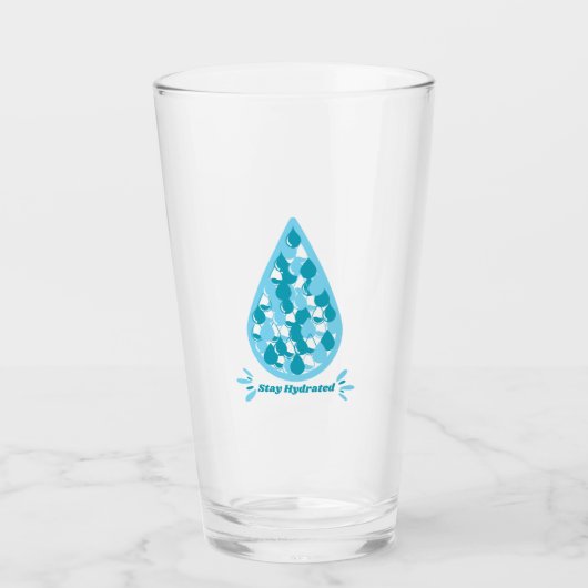 Blau und weiß Bleib hydriert Glas (Vorderseite)