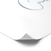 Blau und Weiß Blumen Herzlich willkommen bei unser Poster (Ecke)