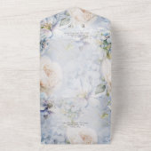Blau und Weiß Blumen Rustikales romantisches Abend All In One Einladung (Außenbereich)