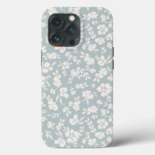 Blau und Weiß Boho Floral Case-Mate iPhone Hülle (Rückseite)