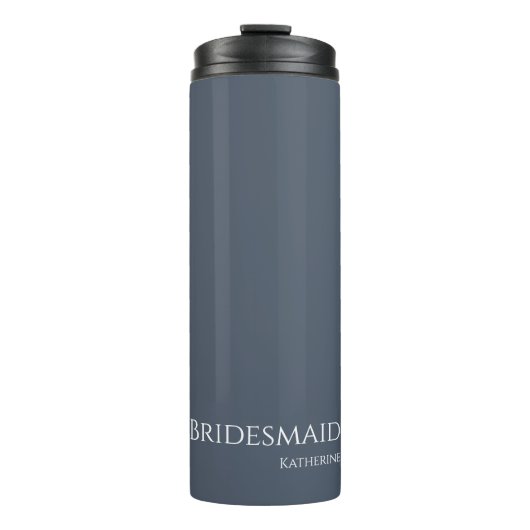 Blau und Weiß-Bridesmädchen- Thermosbecher (Vorderseite)