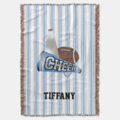 Blau und Weiß Cheerleader Custom Blanket Decke (Vorderseite Vertikal)
