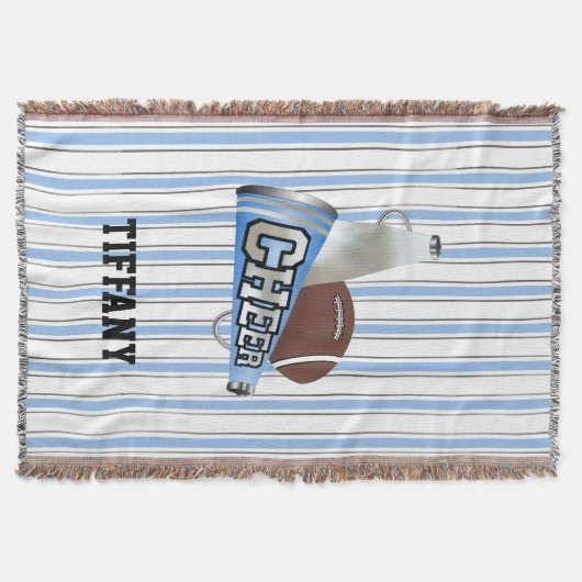 Blau und Weiß Cheerleader Custom Blanket Decke (Vorderseite)