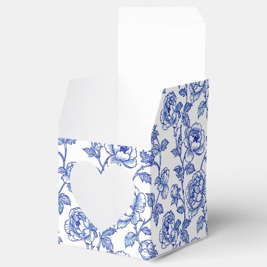 Blau und Weiß Chinoiserie Blume Geschenkschachtel (Geöffnet)
