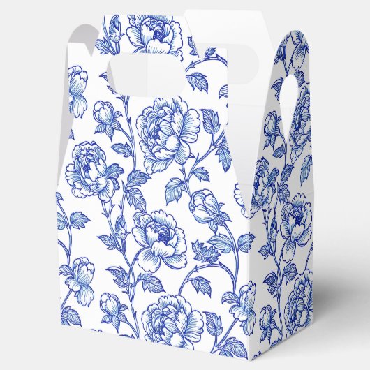 Blau und Weiß Chinoiserie Blume Geschenkschachtel (Geöffnet)