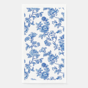 Blau und Weiß Chinoiserie Blumen Serviette