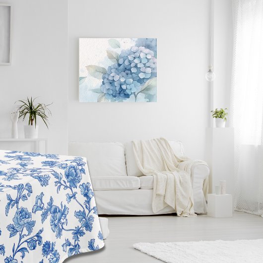 Blau und Weiß Chinoiserie Blumen Tischdecke