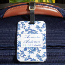 Blau und Weiß Chinoiserie Bridesmaid Geschenk