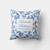 Blau und Weiß Chinoiserie Bridesmaid Geschenk Kissen (Rückseite)