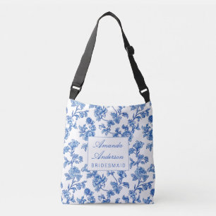 Blau und Weiß Chinoiserie Bridesmaid Geschenk Tragetaschen Mit Langen Trägern