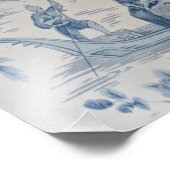 Blau und Weiß Chinoiserie Chinesisch Oriental Fotodruck (Ecke)