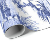 Blau und Weiß Chinoiserie Dekoupage Geschenkpapier (Rolleneckpunkt)
