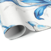 Blau und Weiß Chinoiserie Dekoupage Geschenkpapier (Rolleneckpunkt)