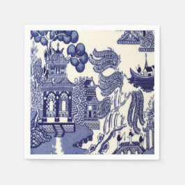 Blau und Weiß Chinoiserie Dekoupage Serviette