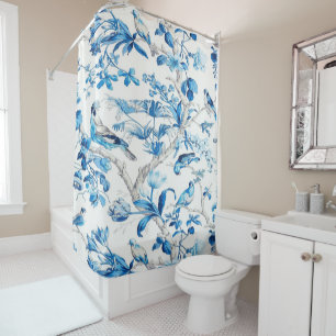 Blau und Weiß Chinoiserie Duschvorhang