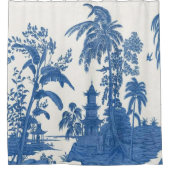 Blau und Weiß Chinoiserie Duschvorhang (Vorderseite)