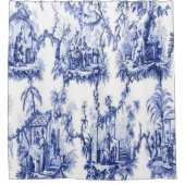 Blau und Weiß Chinoiserie Duschvorhang (Vorderseite)