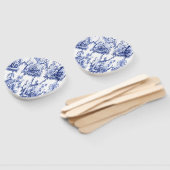 Blau und Weiß Chinoiserie Fächer (Non-assembled)