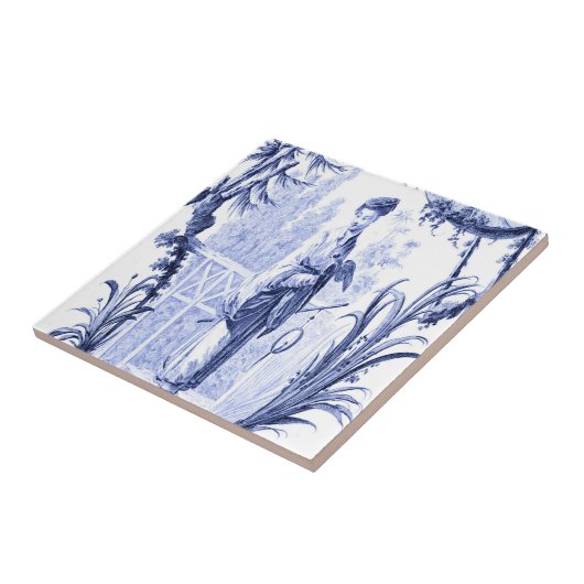 Blau und Weiß Chinoiserie Fliese (Seite)