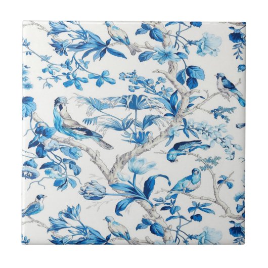 Blau und Weiß Chinoiserie Fliese (Vorderseite)