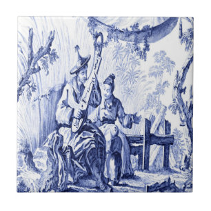 Blau und Weiß Chinoiserie Fliese