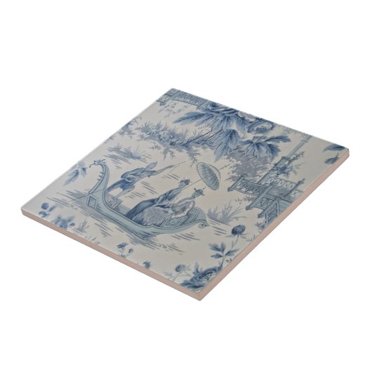 Blau und Weiß Chinoiserie Fliese (Seite)