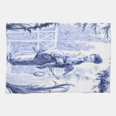 Blau und Weiß Chinoiserie Geschirrtuch (Horizontal)