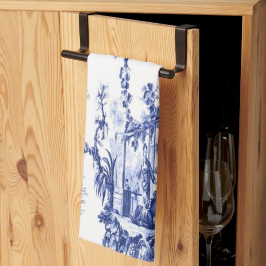 Blau und Weiß Chinoiserie Geschirrtuch (Drittel gefaltet)