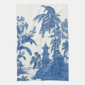 Blau und Weiß Chinoiserie Geschirrtuch (Vertikal)