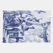 Blau und Weiß Chinoiserie Geschirrtuch (Horizontal)