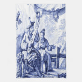 Blau und Weiß Chinoiserie Geschirrtuch (Vertikal)