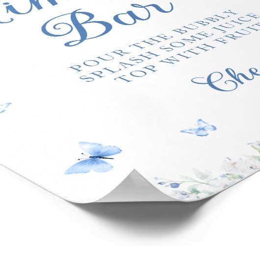 Blau und Weiß Chinoiserie Mimosa Bar Poster (Ecke)