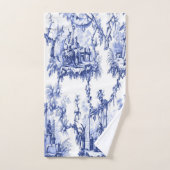 Blau und Weiß Chinoiserie Oriental 3 Stück Luxus Badhandtuch Set (Handtuch)
